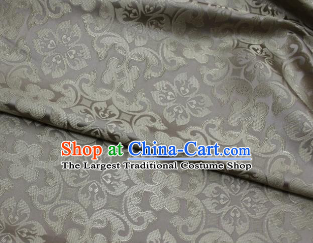 China Classical Cheongsam Tapestry Grey Satin Damask Traditional Plum Pattern Silk Fabric Tang Suit Jacquard Brocade Material
