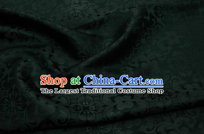 China Tang Suit Jacquard Brocade Material Classical Cheongsam Tapestry Atrovirens Satin Damask Traditional Plum Pattern Silk Fabric