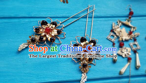 China Drama Palace Beauty Headpieces Traditional Han Dynasty Queen Wigs and Hairpins Ancient Empress Hair Crown