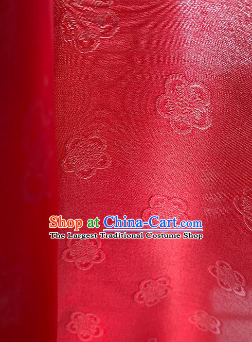 Asian Chinese Traditional Lantern Pattern Satin Drapery Ming Dynasty Wine Red Tapestry Fabric Hanfu Dress Jacquard Brocade