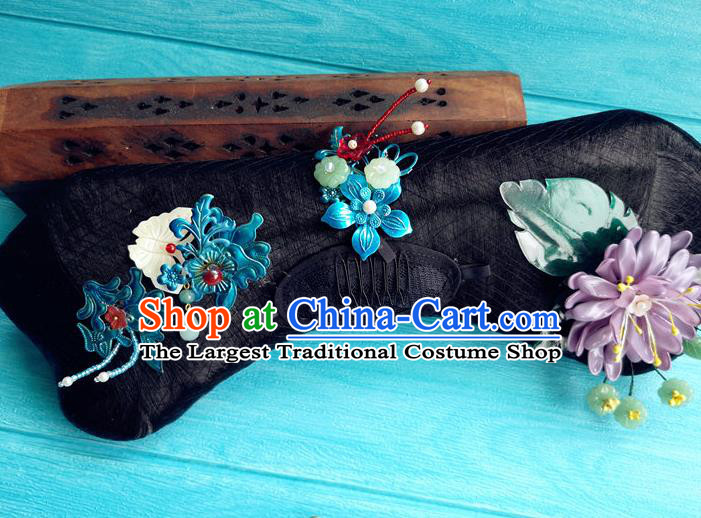 China Traditional Qing Dynasty Manchu Woman Wigs and Hairpins Ancient Imperial Consort Hairpieces Drama Story of Yanxi Palace Wei Yingluo Headdress