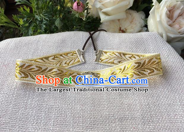Chinese Traditional Ming Dynasty Childe Hair Accessories Ancient Prince Yellow Headband A Dream in Red Mansions Jia Baoyu Headpiece