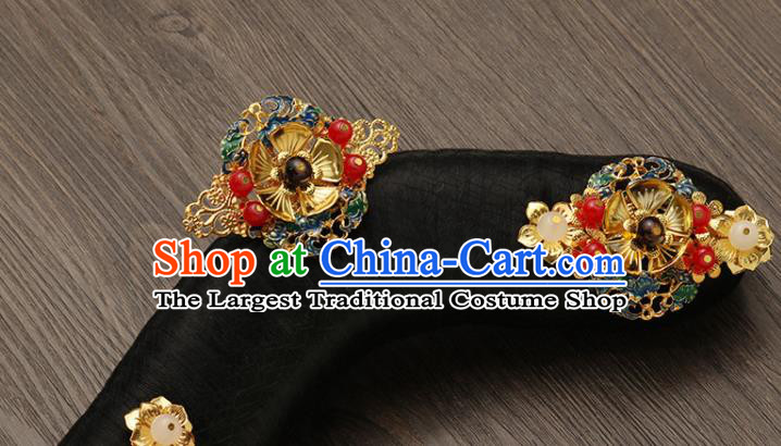 China Ancient Imperial Consort Wigs and Hairpins Drama Story of Yanxi Palace Hairpieces Traditional Qing Dynasty Manchu Princess Headdress