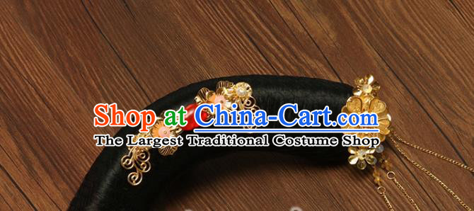 China Traditional Qing Dynasty Headdress Ancient Manchu Lady Wigs and Hairpins Drama Princess of Pearl Hairpieces