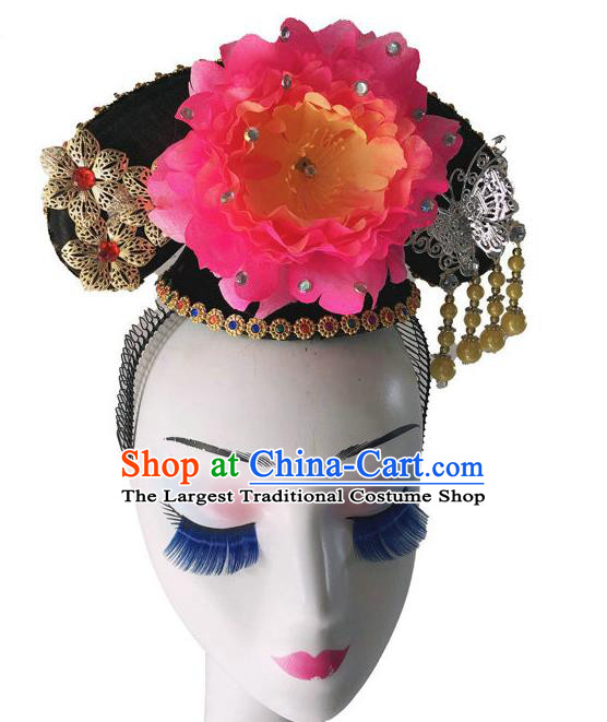 Chinese Classical Dance Hair Accessories Woman Stage Performance Headdress Traditional Court Dance Wigs