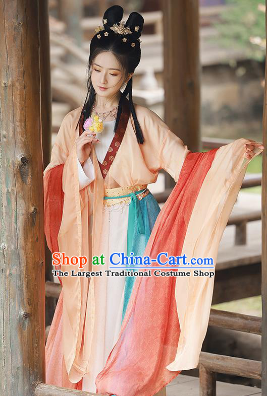China Traditional Tang Dynasty Palace Lady Historical Garment Costumes Ancient Court Princess Hanfu Dress Clothing for Women