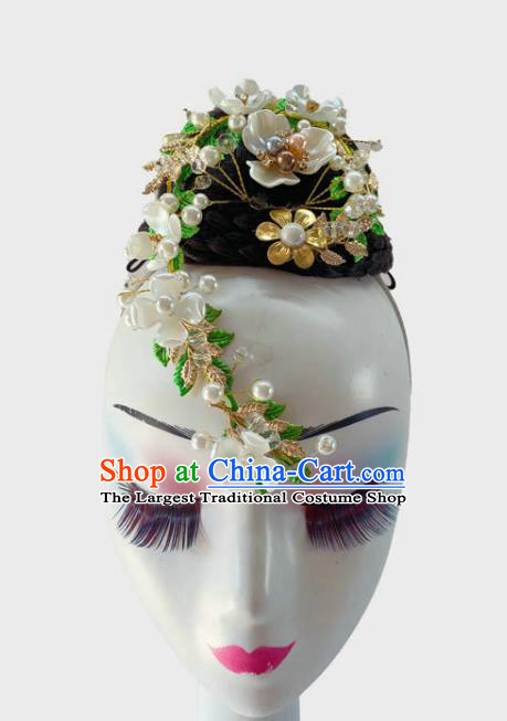 Chinese Classical Dance Hair Accessories Umbrella Dance Wigs Chignon Woman Stage Performance Hairpieces