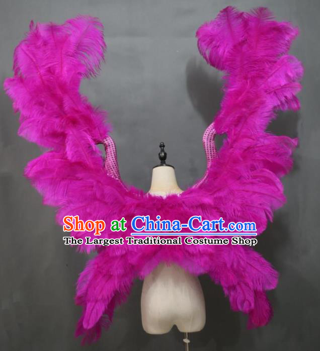 Custom Catwalks Butterfly Wings Cosplay Angel Giant Accessories Miami Stage Show Deluxe Rosy Feather Wings Christmas Performance Props