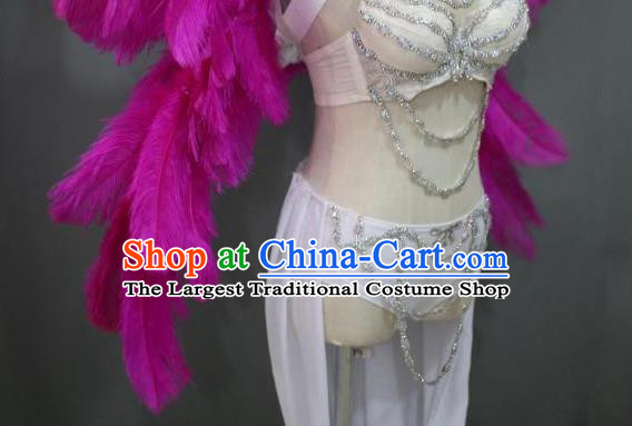 Custom Catwalks Butterfly Wings Cosplay Angel Giant Accessories Miami Stage Show Deluxe Rosy Feather Wings Christmas Performance Props