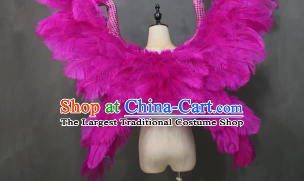 Custom Catwalks Butterfly Wings Cosplay Angel Giant Accessories Miami Stage Show Deluxe Rosy Feather Wings Christmas Performance Props