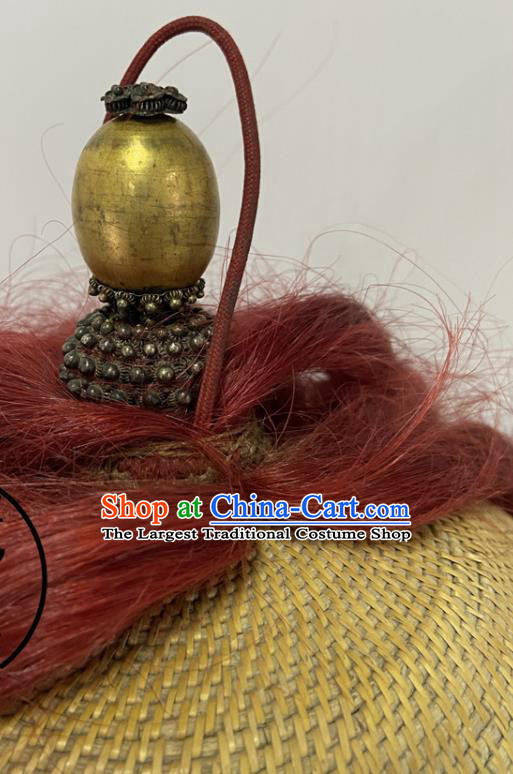 Chinese Ancient Empress Winter Headwear Qing Dynasty Queen Hat Traditional Court Woman Headdress