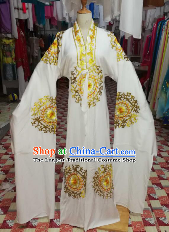 China Traditional Opera Young Male Clothing Shaoxing Opera Niche Garment Costumes Beijing Opera Xiaosheng White Robe Uniforms