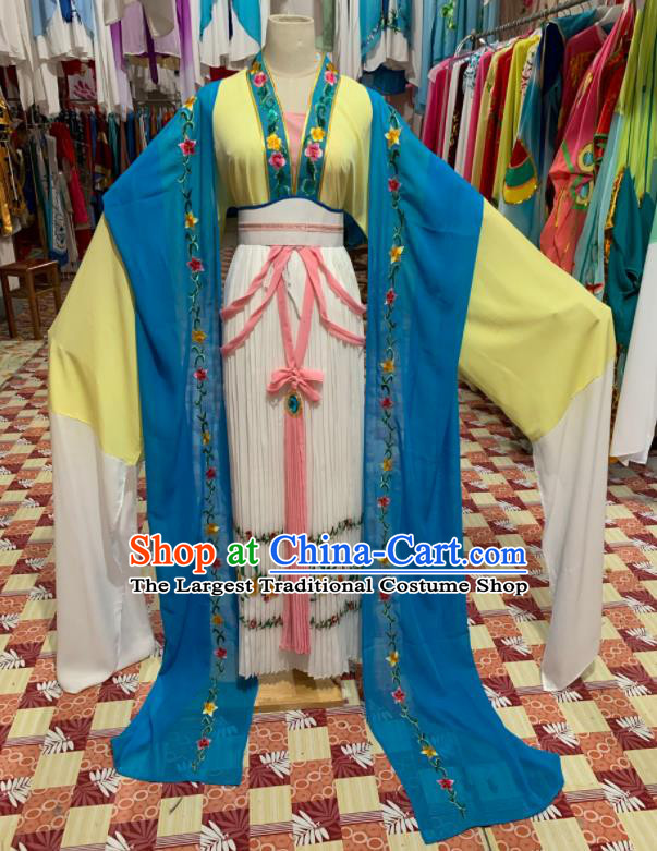 China Ancient Fairy Garment Costumes Huangmei Opera Actress Dress Outfits Traditional Peking Opera Diva Clothing