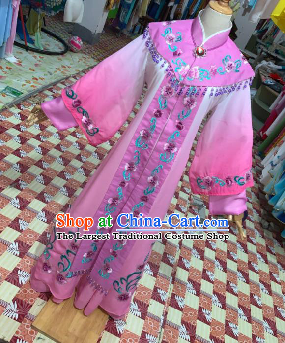 China Ancient Princess Garment Costumes Shaoxing Opera Diva Pink Dress Outfits Traditional Peking Opera Hua Tan Clothing