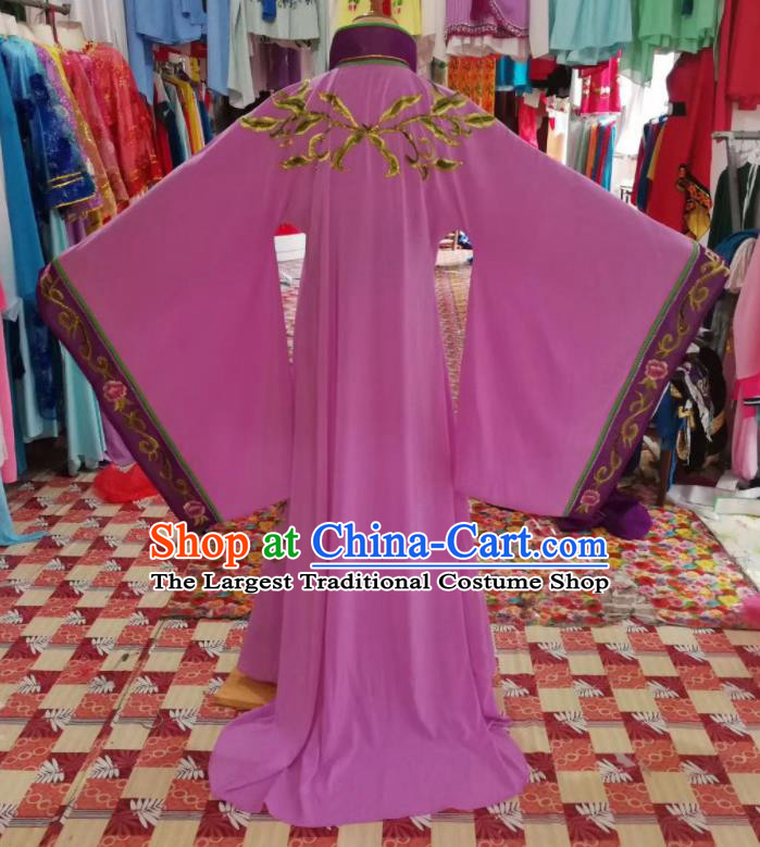 China Shaoxing Opera Imperial Concubine Purple Dress Outfits Traditional Peking Opera Hua Tan Clothing Ancient Empress Garment Costumes