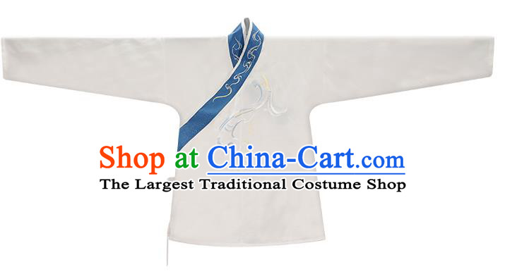 China Jin Dynasty Swordswoman Garment Costumes Ancient Young Beauty Clothing Traditional Blue Hanfu Dress