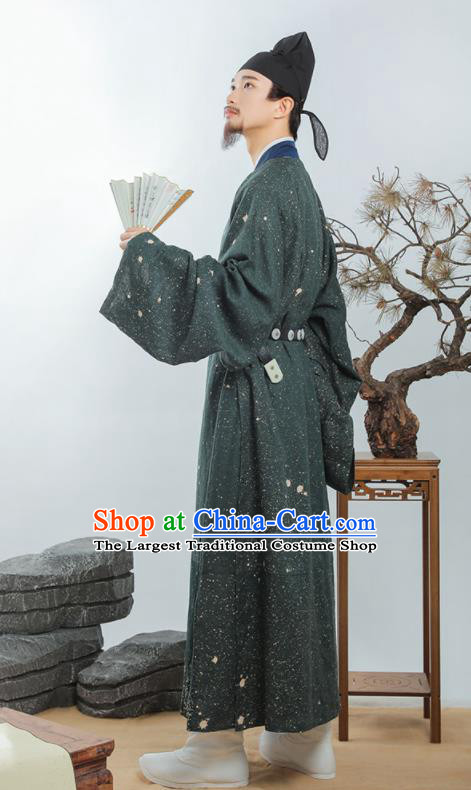 China Traditional Official Green Hanfu Robe Song Dynasty Scholar Clothing Ancient County Magistrate Garment Costume