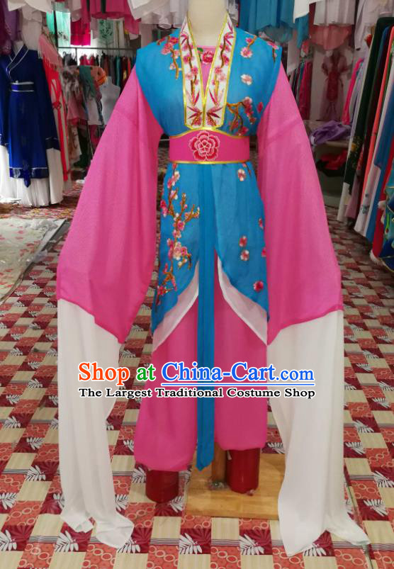 China Ancient Servant Girl Garment Costumes Shaoxing Opera Village Lady Dress Outfits Traditional Peking Opera Xiaodan Clothing