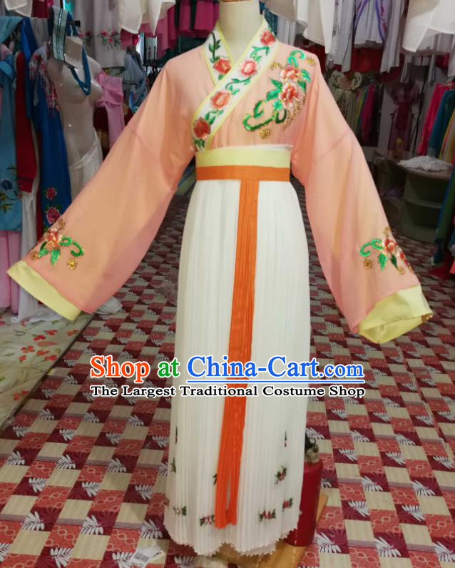 China Ancient Young Lady Garment Costumes Huangmei Opera Actress Dress Outfits Traditional Peking Opera Huadan Clothing