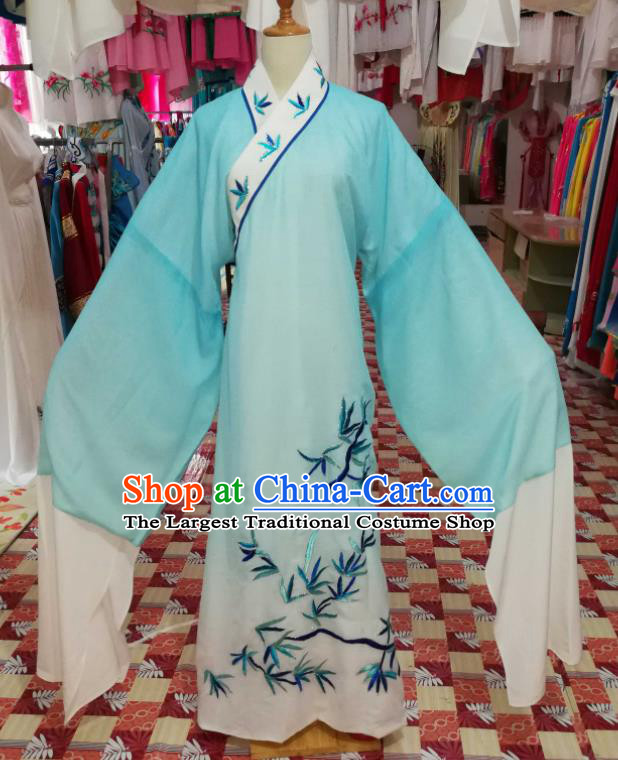 China Beijing Opera Xiaosheng Blue Robe Traditional Opera Young Childe Clothing Shaoxing Opera Scholar Garments