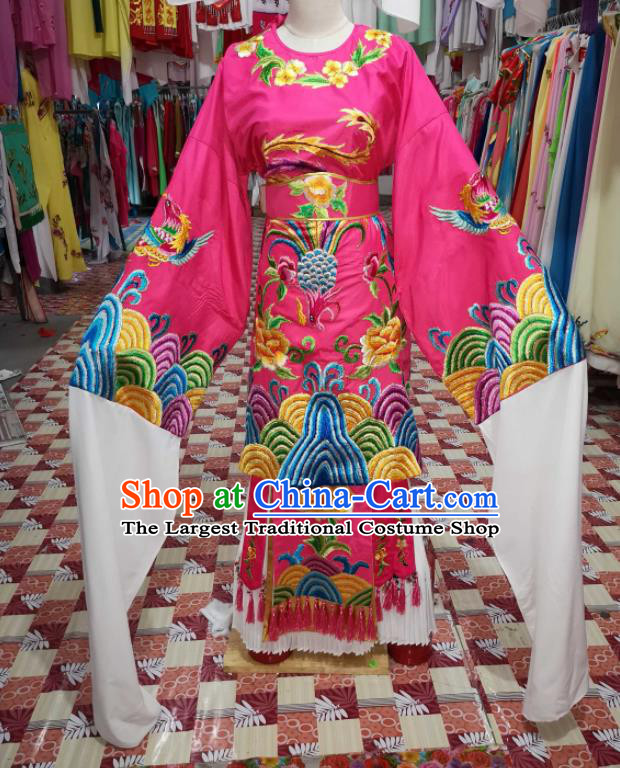 China Shaoxing Opera Princess Rosy Dress Outfits Traditional Peking Opera Diva Clothing Ancient Imperial Concubine Garment Costumes
