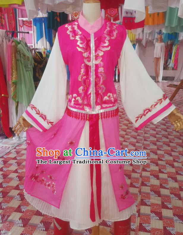 China Ancient Princess Garment Costumes Shaoxing Opera Actress Pink Dress Outfits Traditional Peking Opera Diva Clothing