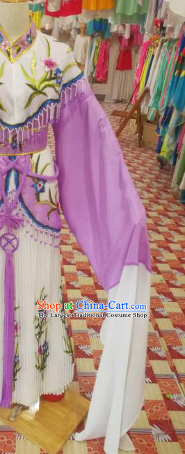 China Traditional Peking Opera Noble Lady Clothing Ancient Princess Garment Costumes Shaoxing Opera Actress Lilac Dress Outfits