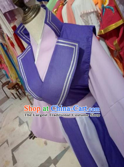 China Traditional Opera Butterfly Love Liang Shanbo Clothing Shaoxing Opera Scholar Garments Beijing Opera Xiaosheng Purple Robe Uniforms