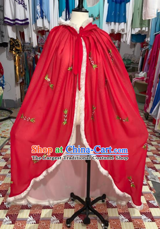 China Shaoxing Opera Noble Lady Red Mantle Traditional Peking Opera Actress Clothing Ancient Palace Princess Garment Costume