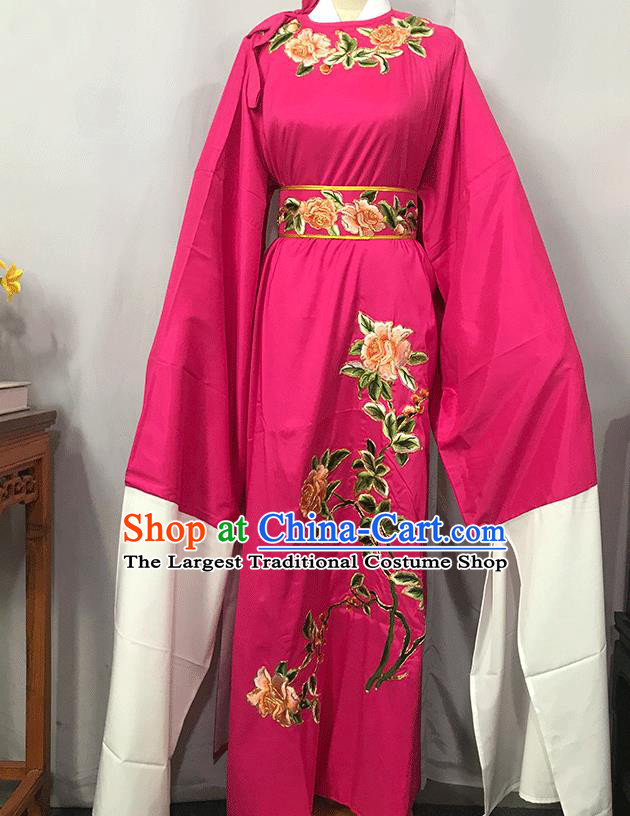 China Opera Scholar Garments Beijing Opera Xiaosheng Embroidered Rosy Robe Traditional Shaoxing Opera Niche Clothing