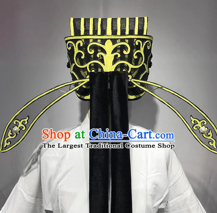 Chinese Traditional Beijing Opera Landlord Hat Peking Opera Rich Man Headwear Shaoxing Opera Ministry Councillor Headdress