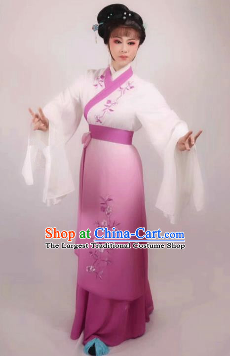 China Ancient Young Mistress Garment Costumes Traditional Shaoxing Opera Diva Rosy Dress Outfits Peking Opera Actress Clothing