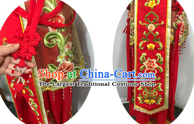 China Traditional Shaoxing Opera Empress Clothing Peking Opera Hua Tan Red Dress Outfits Ancient Queen Garment Costumes