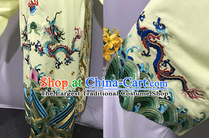 China Traditional Huangmei Opera Lord Clothing Opera Emperor Garment Costume Beijing Opera Xiaosheng Yellow Embroidered Robe Uniforms