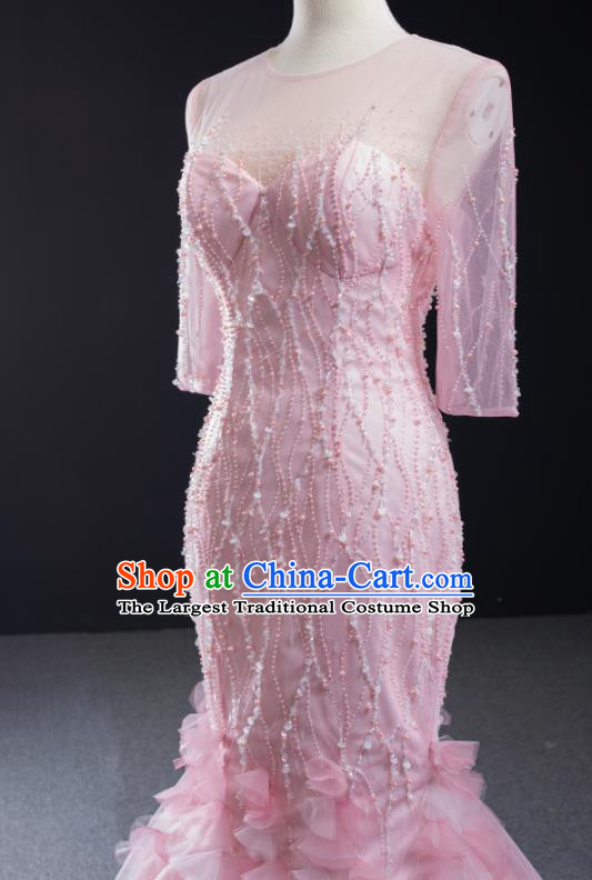 Custom Compere Formal Garment Court Vintage Full Dress European Princess Costume Bride Clothing Luxury Pink Trailing Wedding Dress
