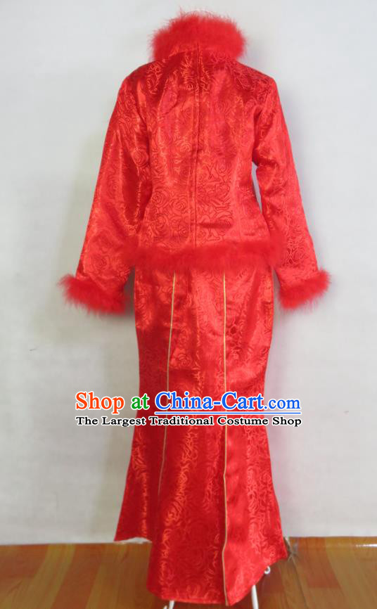 China Traditional Wedding Garments Tang Suit Cheongsam Classical Xiuhe Suits Ancient Bride Toasting Red Dress Clothing