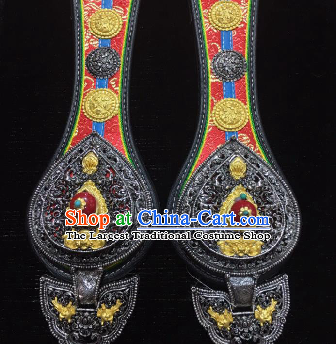 Handmade China Zang Nationality Waist Accessories Ethnic Wedding Belt Pendant Tibetan Robe Cupronickel Waistband Jewelry