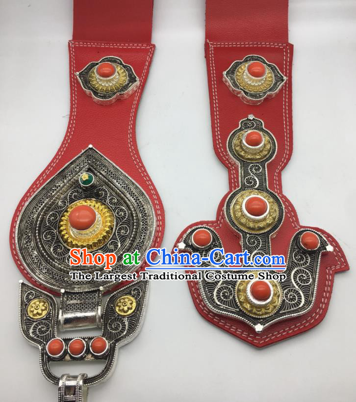Handmade China Tibetan Robe Cupronickel Waistband Jewelry Zang Nationality Waist Accessories Ethnic Wedding Silver Tassel Belt Pendant