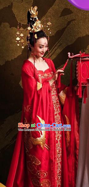 China Classical Dance Clothing Tang Dynasty Imperial Consort Garment Costumes Hanfu Dance Uniforms Stage Performance Red Dress