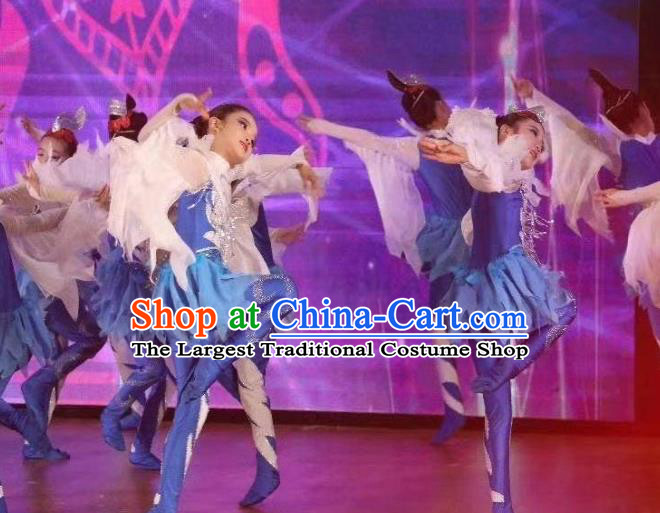 Professional Eagle Dance Feather Dress Children Dance Competition Clothing Girl Dancewear Bird Dance Garment Costume