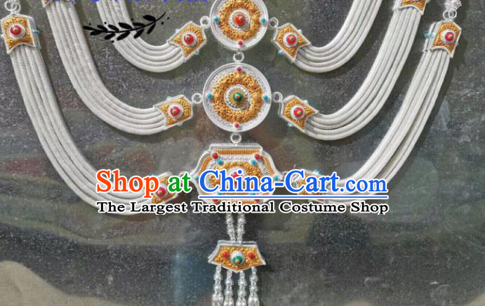 Handmade China Tibetan Robe Waistband Zang Nationality Waist Accessories Ethnic Wedding Cupronickel Belt Pendant