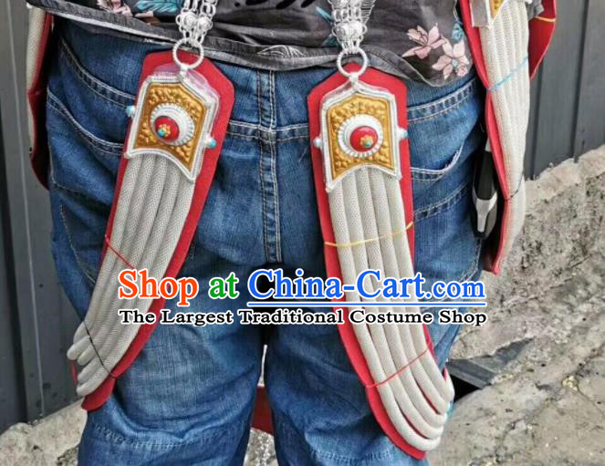 Handmade China Tibetan Robe Waistband Zang Nationality Waist Accessories Ethnic Wedding Cupronickel Belt Pendant