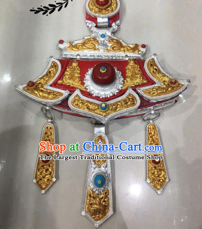 Handmade China Ethnic Wedding Cupronickel Belt Pendant Tibetan Robe Waistband Zang Nationality Sachet Waist Accessories