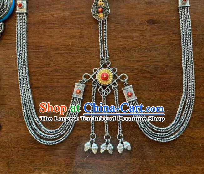 Handmade China Zang Nationality Waist Chain Accessories Ethnic Wedding Cupronickel Belt Pendant Tibetan Robe Waistband