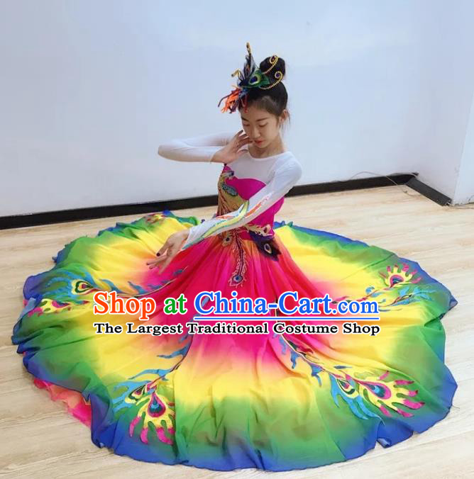China Spring Festival Gala Opening Dance Dress Stage Performance Fashion Peacock Dance Costumes Women Group Dance Clothing