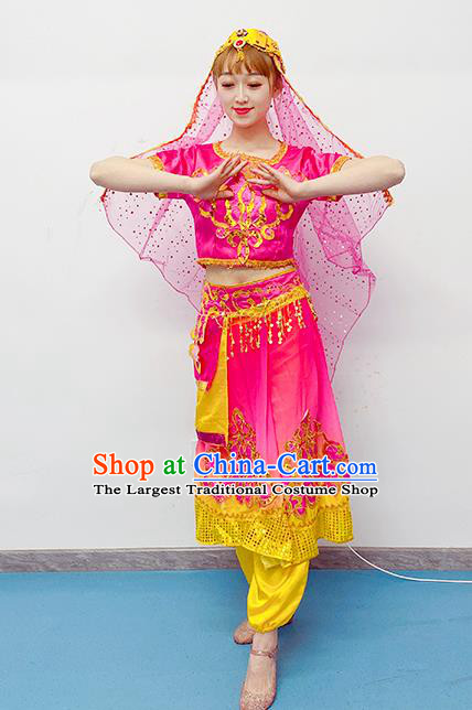Professional Oriental Dance Clothing Indian Dance Rosy Outfits Belly Dance Costume Raks Sharki Dress