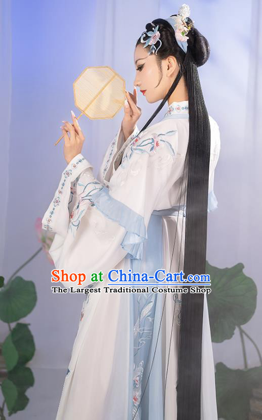 China Ancient Young Beauty Hanfu Dress Jin Dynasty Historical Clothing Traditional Court Princess Garment Costumes