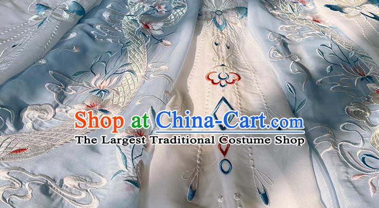 China Ancient Young Beauty Hanfu Dress Jin Dynasty Historical Clothing Traditional Court Princess Garment Costumes