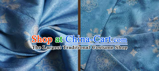 China Tang Dynasty Blue Round Collar Robe Ancient Hanfu Historical Clothing for Women for Men