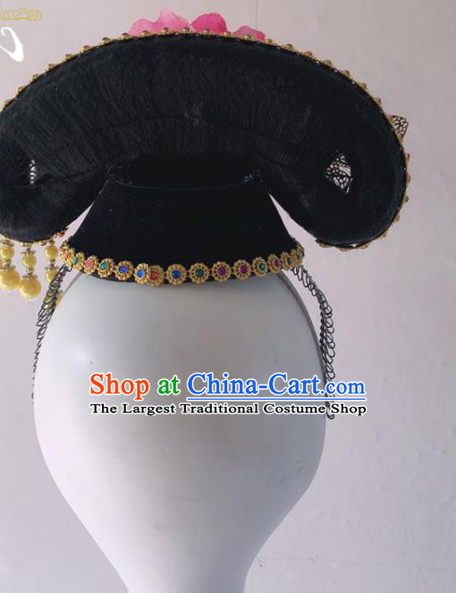 Chinese Qing Dynasty Girl Hair Crown Ancient Princess Hat Traditional Children Performance Hair Accessories